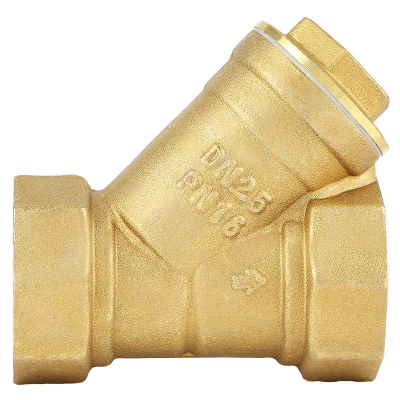 [Australia - AusPower] - Brass Filter, 1 Inch BSPP Female Thread Y-shaped Brass Filter Valve Connection for Water Oil Separation, 0-150°C Working Temperature 