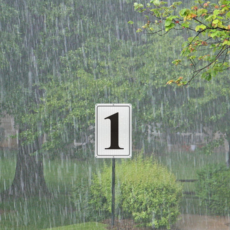 [Australia - AusPower] - Premium Reflective Metal Number Signs 1 - Aluminum 12" X 8" Parking Spot Numbered Signs Outdoor, Large, Floor, Dock, Court, Aisle, Field, No Fade, Weather-Resistant Reflective Number Signs 1 