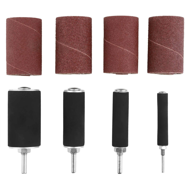 Pack of 20 Sanding Sleeves for Drill, Spindle Sander, Grinding Cylinder, Drum Sander Kit, Spindle Grinding Machines, Tool Set with Case | Drill chuck with case for column drill, 20 pieces