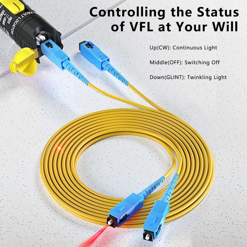 Optical Power Meter OPM -70 ~ +10 dBm & 50MW Visual Fault Detector | FTTH Fiber Optic Cable Tester Kit, FC Male to LC Female Adapter Included