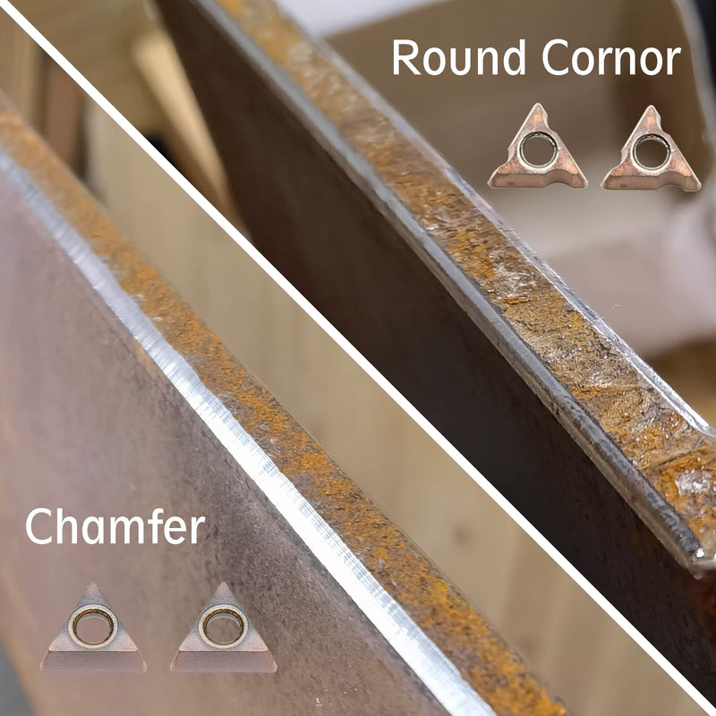 [Australia - AusPower] - Tungsten Alloy Round Angle Insert Set for Chamfering Machines, Ideal for Chamfering Deburring on Steel and Other Metals (Round Cutter Kit) R-insert and Bearings 