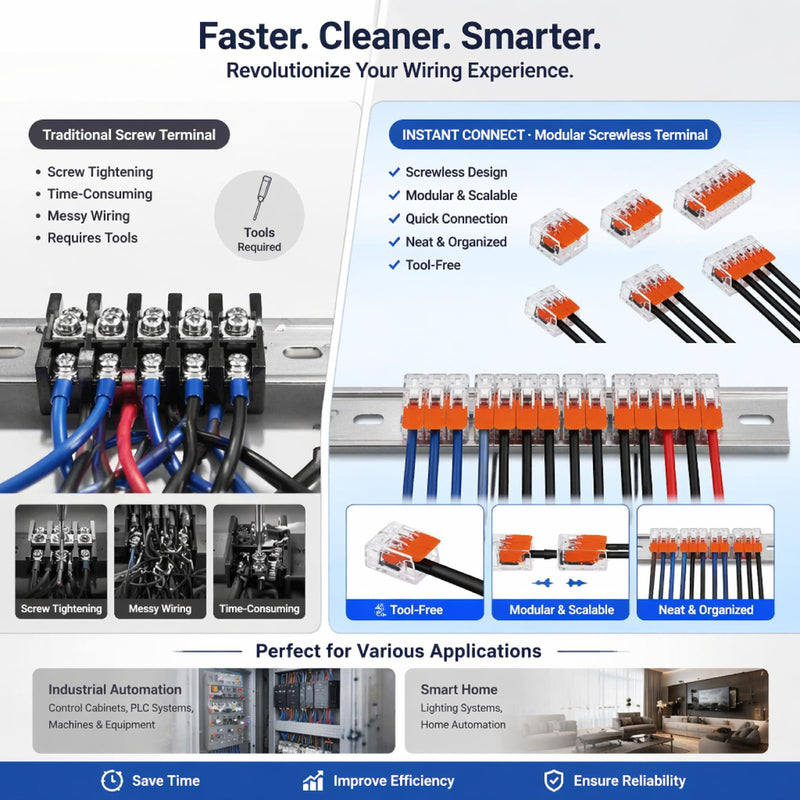 75 Pieces Cable Connector Set, 2/3/4/5 Pin Cable Clamps Electric Terminals, 12-24 AWG Connection Terminals Set, Current Clamps for Fixed & Flexible Cable Connectors, 2-5 Conductors