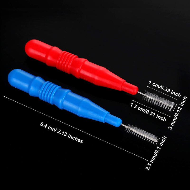 [Australia - AusPower] - 100 Pieces Braces Dental Brush Flosser for Cleaner Interdental Brush Toothpick Dental Tooth Flossing Head Oral Dental Hygiene Toothpick Cleaners Cleaning Tool(Red and Blue) Red and Blue 