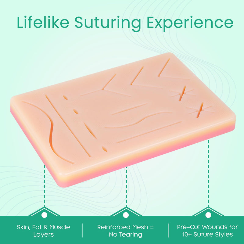 [Australia - AusPower] - Suture Practice Kit and Surgical Knot Tying Board, Complete Medical Training Set with Silicone Pad, Suturing Tools, Knot Board with Durable Rope, and Quick Tie Tool, Ideal for Medical Students Board & Suture Kit 