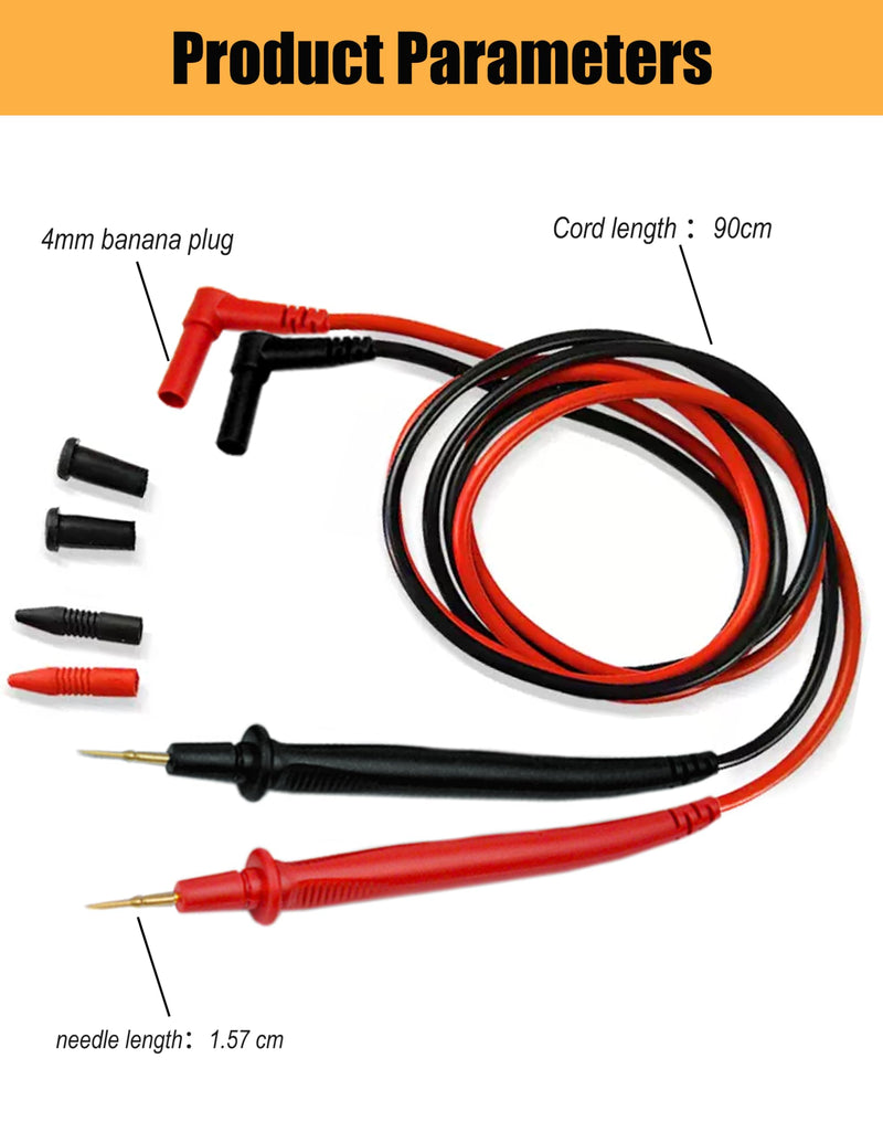 [Australia - AusPower] - ZB-X20 Ultra-Sharp Test Leads Multimeter Meter Tester Needle Point 35” Test Probe Lead 1000V 20A Compatible with FLUKE/Amprobe/Extech/Hioki/SANWA/Klein Tools/Digital Multimeters ZIBOO X20 