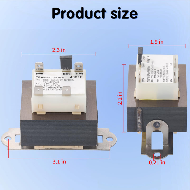 [Australia - AusPower] - Biueus 24V Furnace Transformer, 240V to 24V, 50/60Hz 40VA, Replacement for HVAC Equipment and Gas Furnaces 