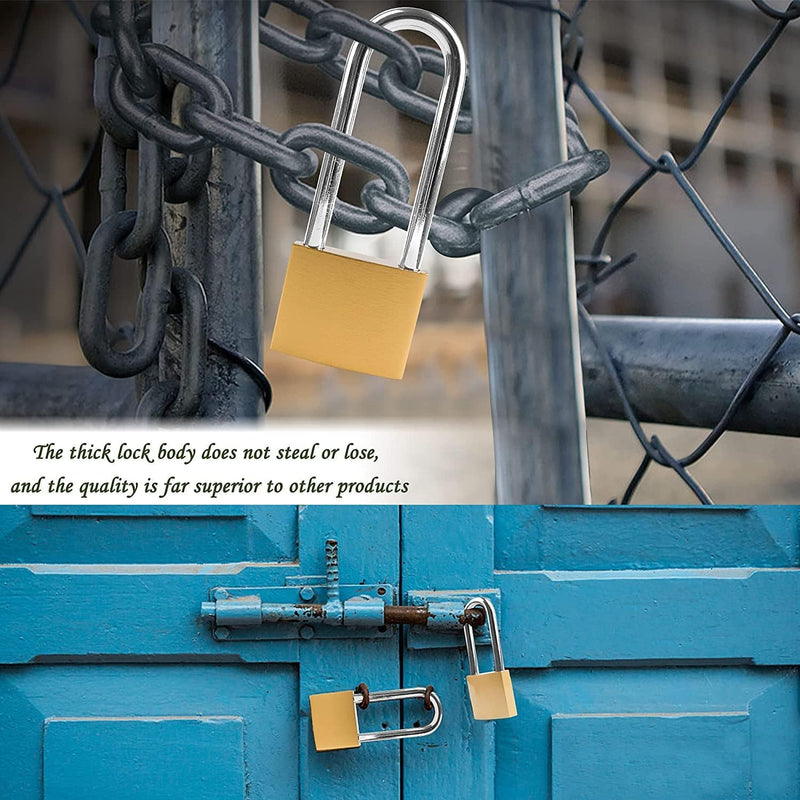 [Australia - AusPower] - Key Locks, Shackle Length 2.63in, Long Shackle Padlocks with Keys, Gym Locker Padlocks, High Security Padlock, for Indoor, Gate, Garage 1Pack 2.63in 