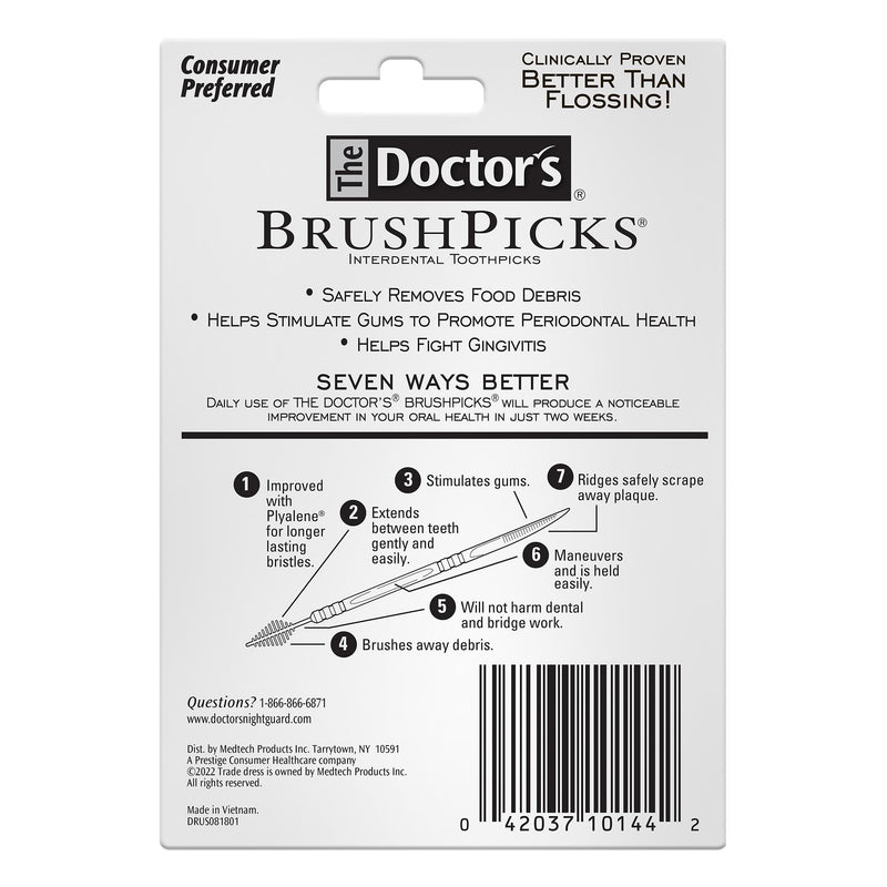 The Doctor's BrushPicks, Interdental Brushes & Dental Picks, Gently Remove Food Debris from Braces & Dental Work, 275 Count (Pack of 12) 275 Count (Pack of 12)