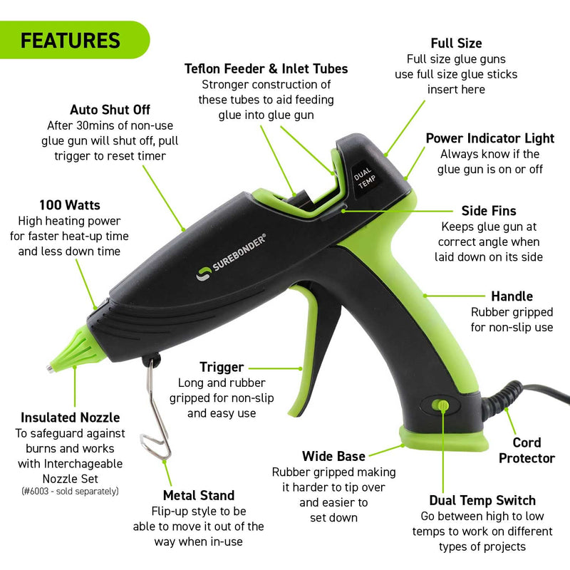 Ultra Series DT-3100F Auto Shut Off Dual Temperature Full Size Hot Glue Gun