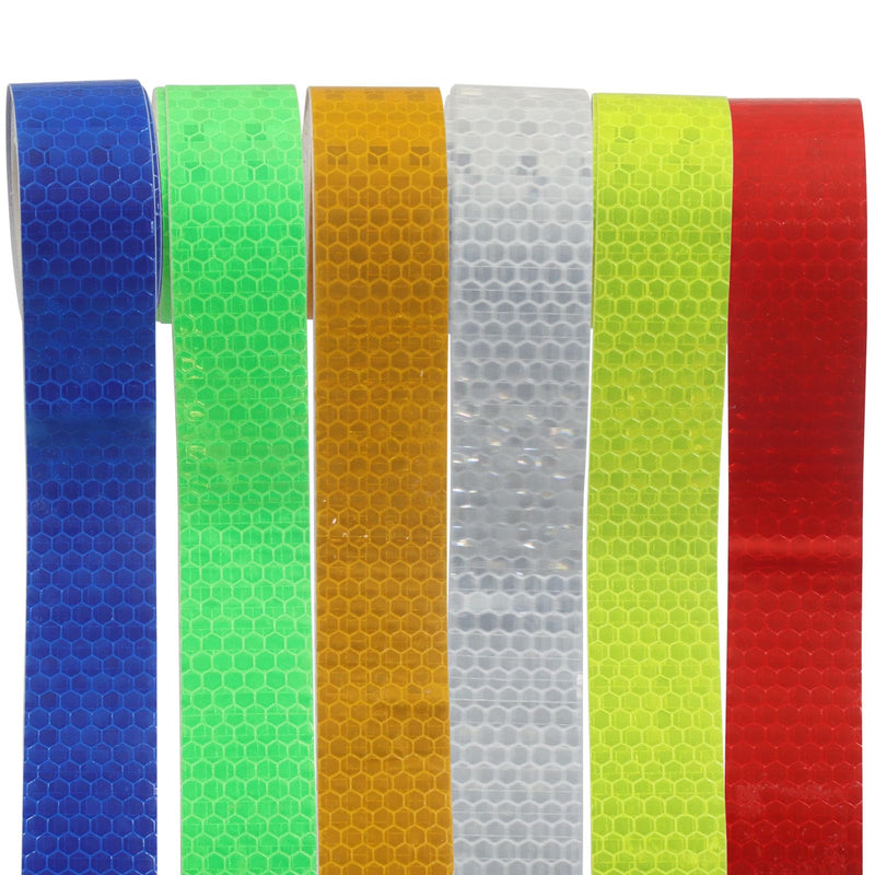 6 Rolls High Visibility Reflective Tape, Waterproof Self Adhesive Safety Stickers for Outdoor Nighttime Visibility on Trailers, Clothing, Vehicles, 1 Inch Wide