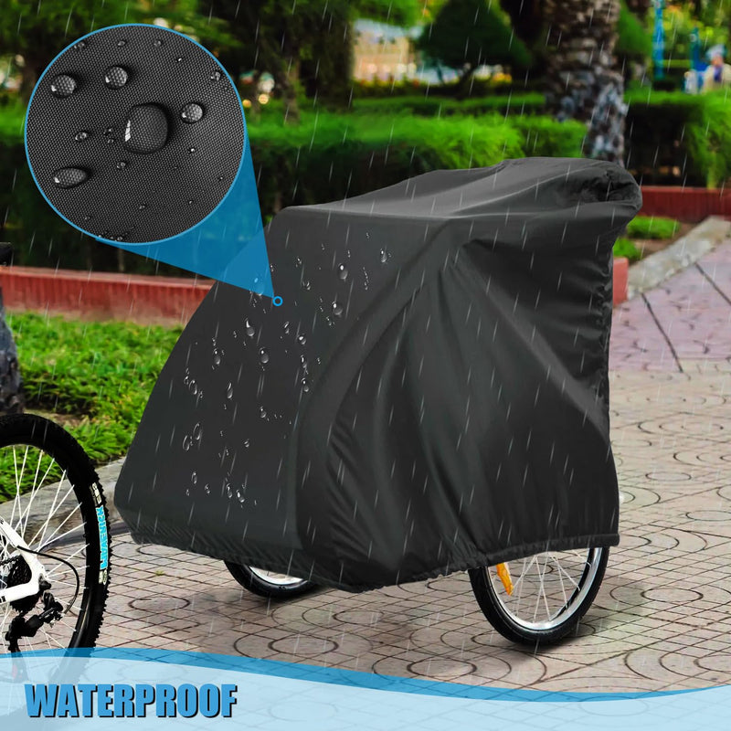 [Australia - AusPower] - Bicycle Trailer Cover waterproof Bike Trailer Storage Cover with Adjustable Drawstring Pet Bike Trailer Protection Cover 