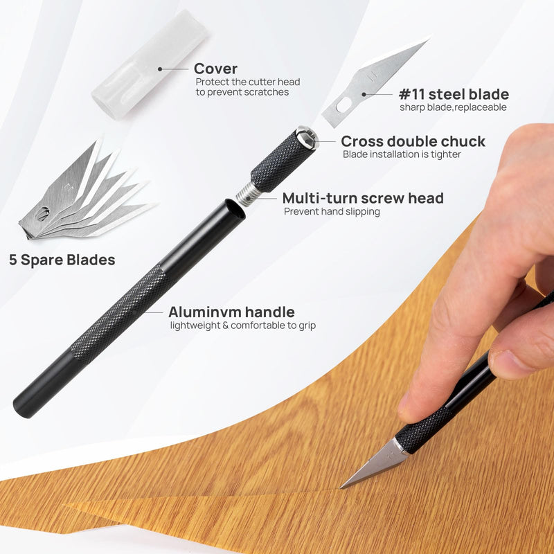 NEWISHTOOL Vinyl Wrap Tool with 50M / 164Ft Knife Less Cutting Tape, Anti-Cut Finger Cots, Felt Squeegee, Micro Trimming Squeegee and Razor Blade Knife for Car Wrapping, Film and PPF Installating
