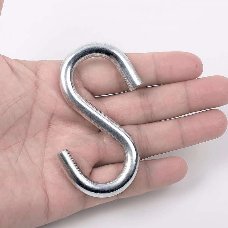[Australia - AusPower] - 2 Pack 3.3-Inch Heavy Duty S Hooks, 304 Stainless Steel Swing Hammock Hooks, Maximum Load Capacity 557 lbs 