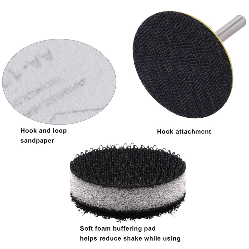 [Australia - AusPower] - SIQUK Pack of 240 Sanding Discs 25 mm Velcro with 1/8 Inch Shank Wet Dry Sandpaper Round Sanding Pads Grit 60-10000 Sandpaper for Car Polishing Wood Metal 1 inch 