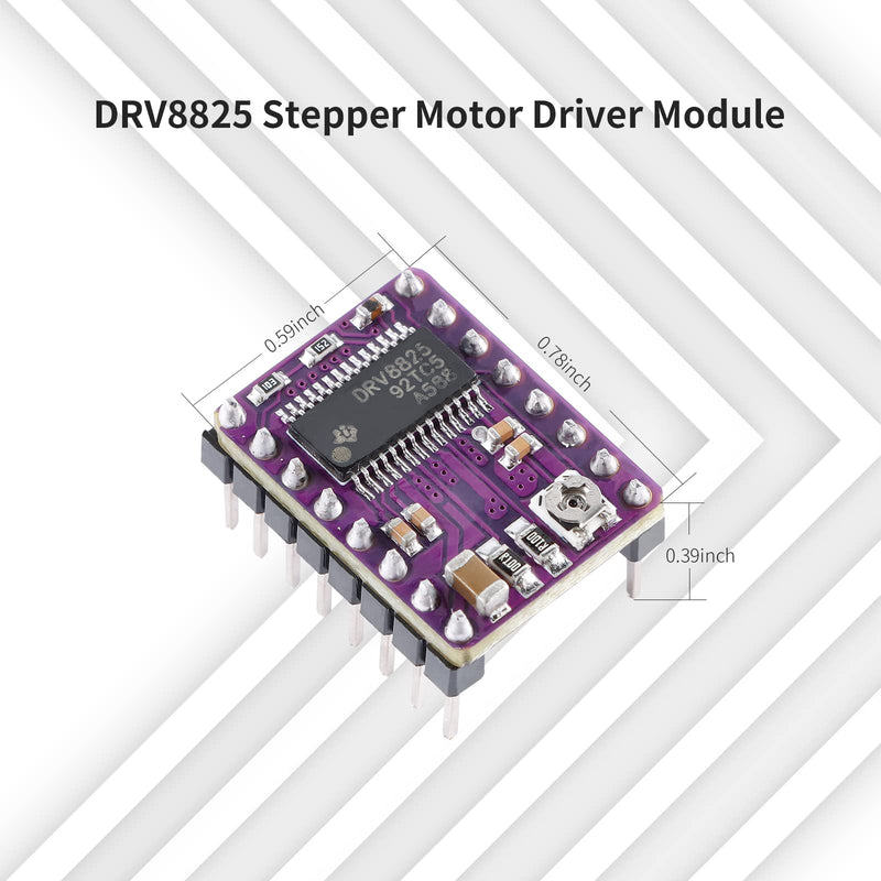 [Australia - AusPower] - DRV8825 Stepper Driver, DRV8825 Stepper Motor Driver Module for 3D Printer Stepper Driver 4-Layer PCB Board, Send Heat Sink(5PCS) 
