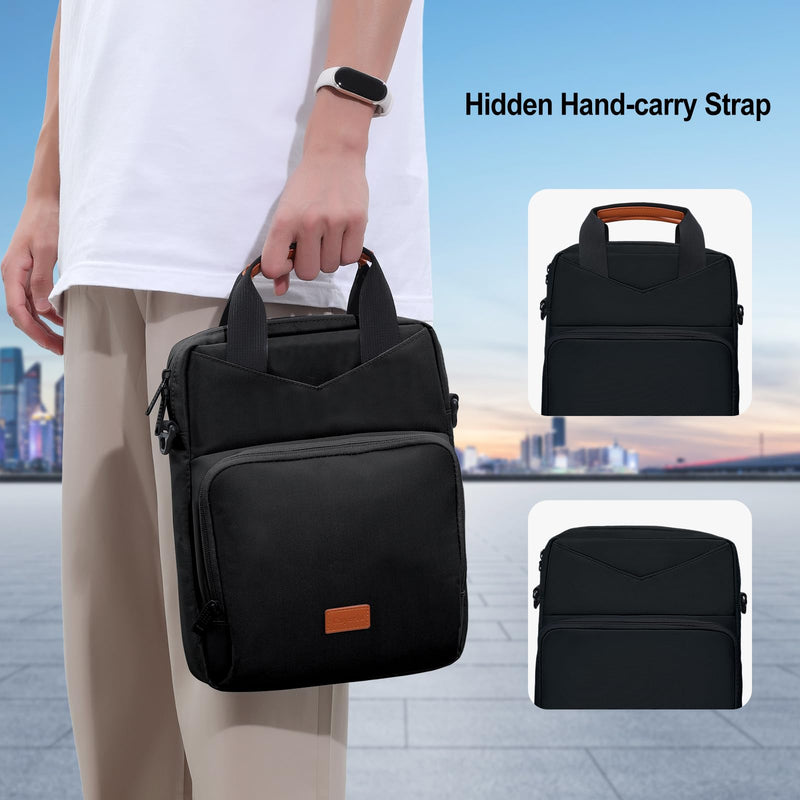 [Australia - AusPower] - 9-11 Inch Tablet Carrying Case with Shoulder Strap, Padded Travel Sleeve Bag for iPad Pro 11, iPad 10.9, iPad Air (5/4th Gen), Galaxy Tab S9/S8 (Black) Black 