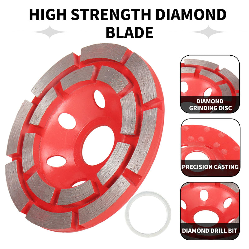 [Australia - AusPower] - Diamond Concrete Grinding Wheel 4 1/2 Inch for Angle Grinder, Diamond Grinding Wheel with Arbor Hole 7/8"-5/8" for Grinding and Polishing Concrete, Marble, Granite 4.5 Inch Grinding Disc 