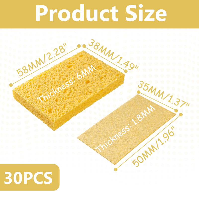 [Australia - AusPower] - Pack of 30 soldering tip cleaning sponge, soldering sponge, soldering tip cleaner, replacement sponge, industrial sponges, soldering iron, soldering iron cleaning sponge, pads soldering sponge for 