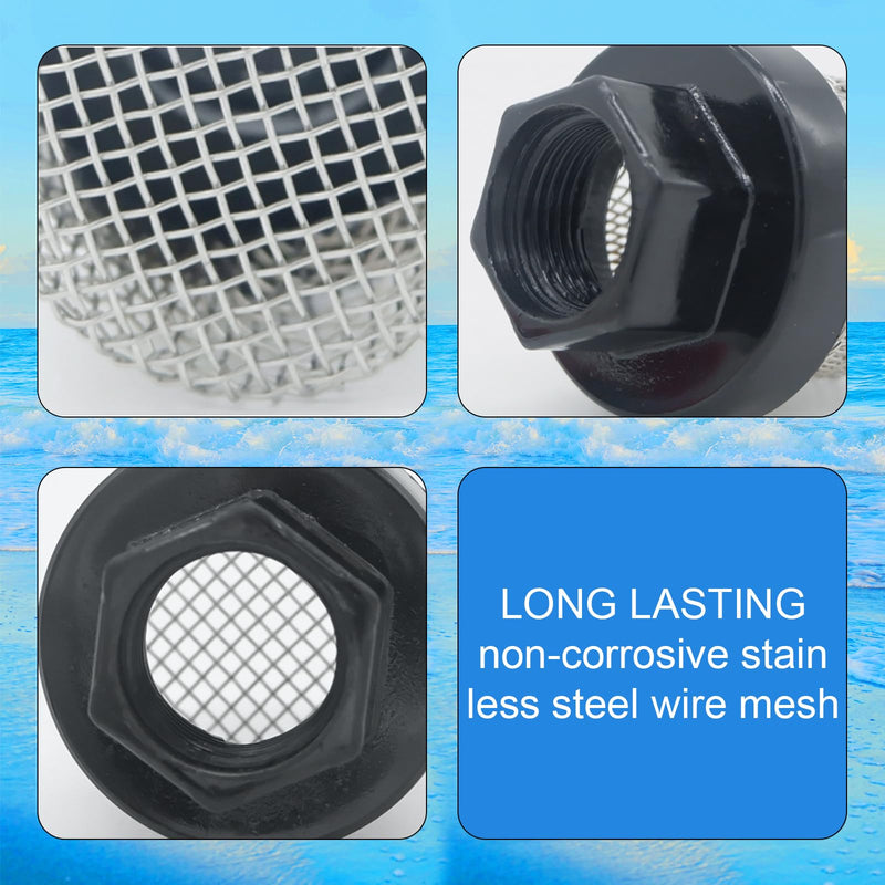 [Australia - AusPower] - 4 Pcs Stainless Steel Strainer ¾ Inch -14, Aerator Screen Strainer Stainless Mesh Compatible with Livewell Pump Garden Washers Water Filter Sprayer Garden Hose Suction Line (with Cleaning Brush) 