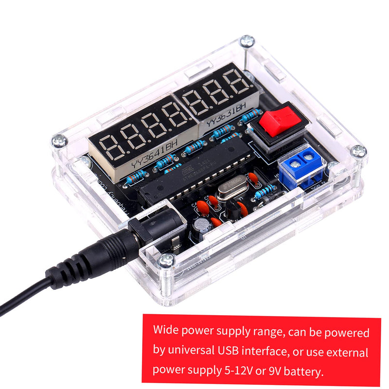 [Australia - AusPower] - Frequency Meter, 10MHz Frequency Meter DIY Kit Frequency Counter AVR Frequency with Shell Counter Cymometer Frequency Measurement 0.000 001Hz Resolution 