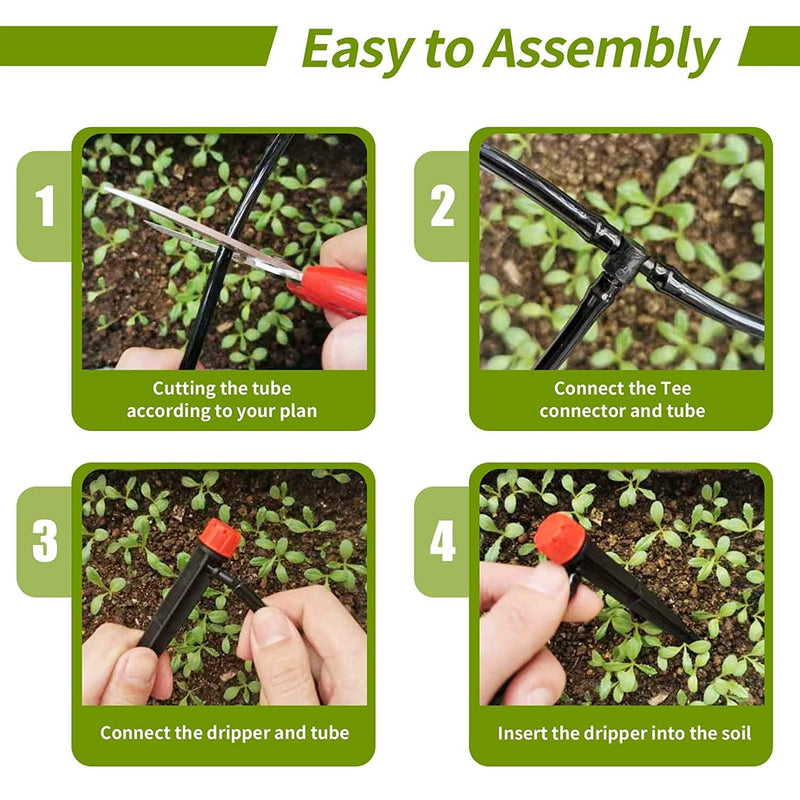 [Australia - AusPower] - Irrigation Drippers,50 pcs Drip Irrigation Emitters for 1/4" Drip Irrigation Tubing 360 Degree Adjustable Water Flow Drip Emitters Irrigation Drip Heads Drip Irrigation Spray Emitters for Flower Plant Pack of 50 