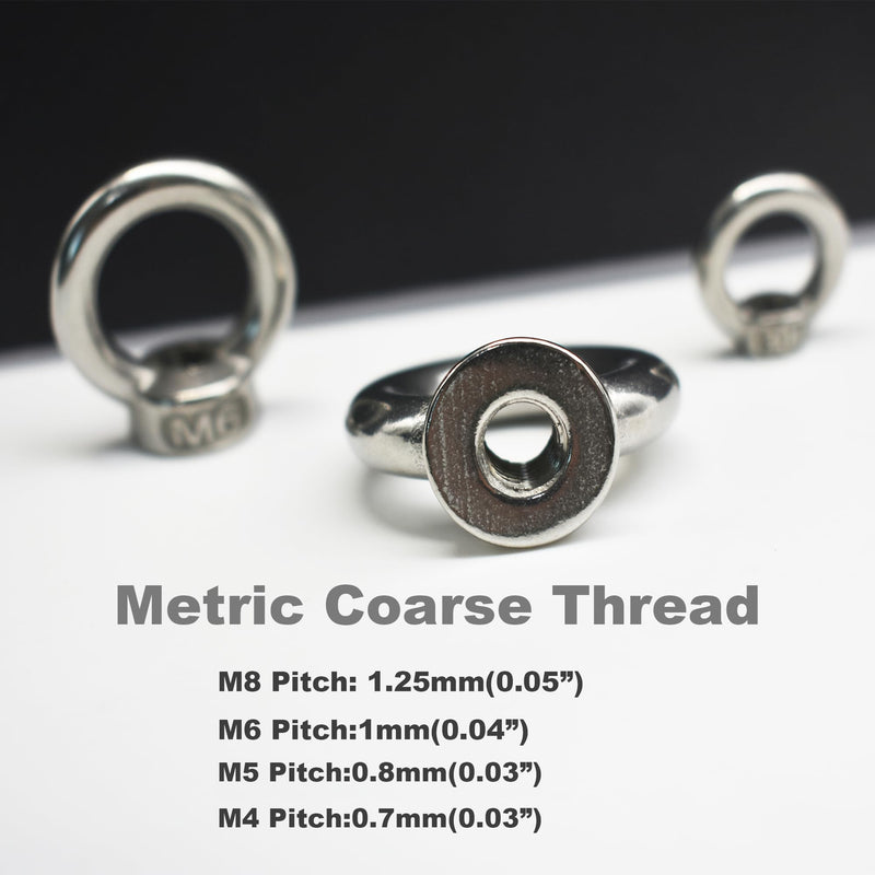[Australia - AusPower] - 10 Pcs M8 Stainless Lifting Eye Nuts Thread Ring Shoulder Metric EyeNuts Fastener 