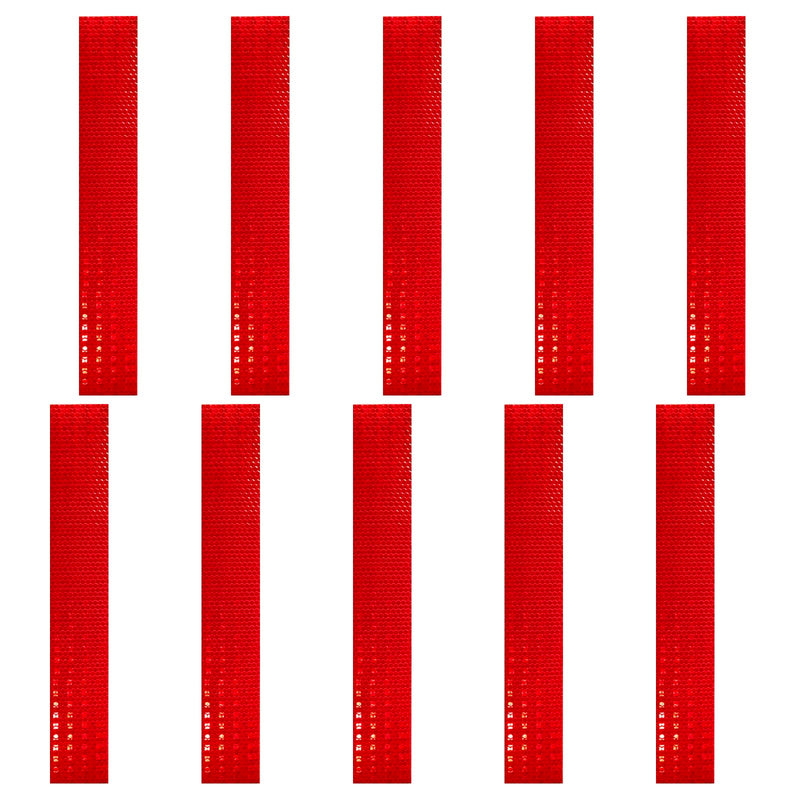 Flexible Crystal Lattice Reflective Tape 2" x 11.8" -10 Pcs Waterproof Outdoor Safety Warning Tape Conspicuity Strong Adhesive Reflector for Bike, Motorcycle, Safety Bollard 2" × 11.8" Red 10