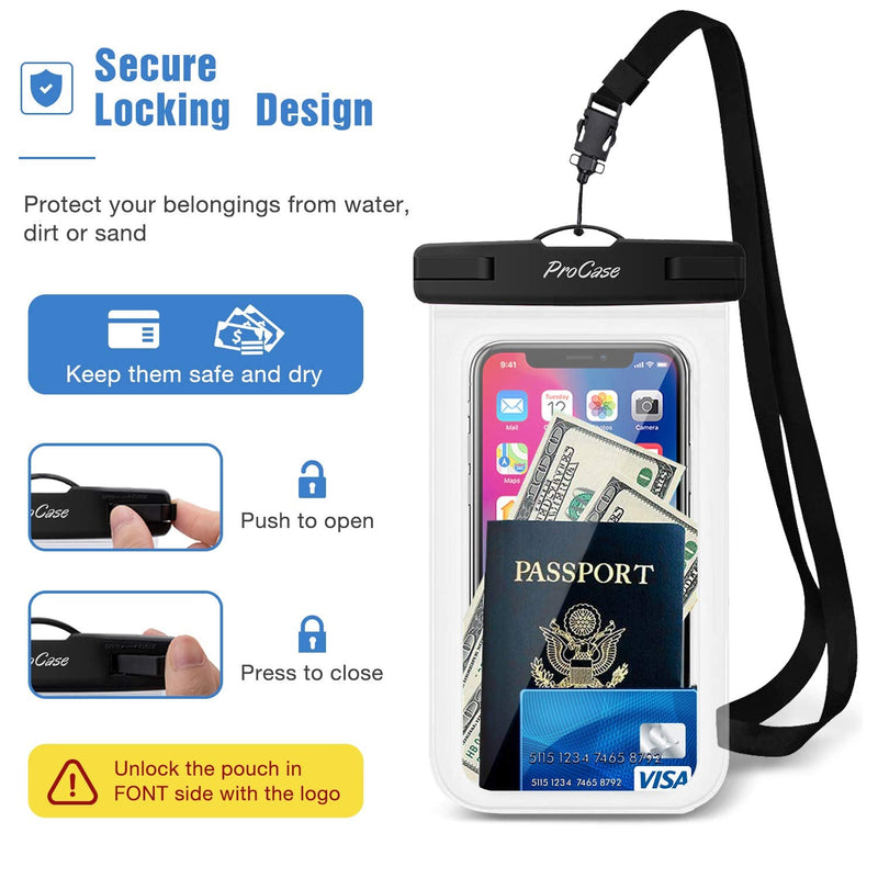 [Australia - AusPower] - 6 Pack Waterproof Phone Pouch Waterproof Phone Case for iPhone 15 14 13 12 11 Pro Max XS X, Cell Phone Pouch Holder with Lanyard for Galaxy S23 S22 S21 Pixel Up to 7.0" -Mixed Black /Blue/ Pink /Green /Yellow /Teal 