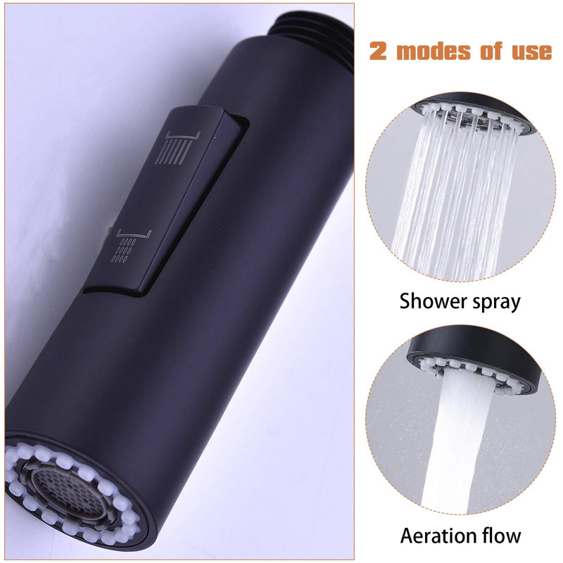 [Australia - AusPower] - XoeLLe Shower Head Kitchen Tap, Shower Head, Tap Attachment Kitchen, Tap Extension, Kitchen 2 Modes Pull Out Kitchen Taps, Sink Mixer Tap for (Style B-Black) Style B Black 
