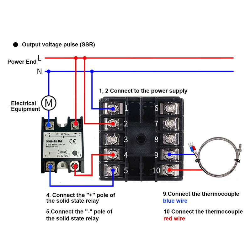 [Australia - AusPower] - PID Temperature Controller, Digital Display REX-C100 Temperature Controllers Box with Solid State Relay SSR 40DA and K Thermocouple Probe, Universal 100-240V (PID+40DA SSR+Heat Sink+K Sensor) PID+40DA SSR+Heat Sink+K Sensor 