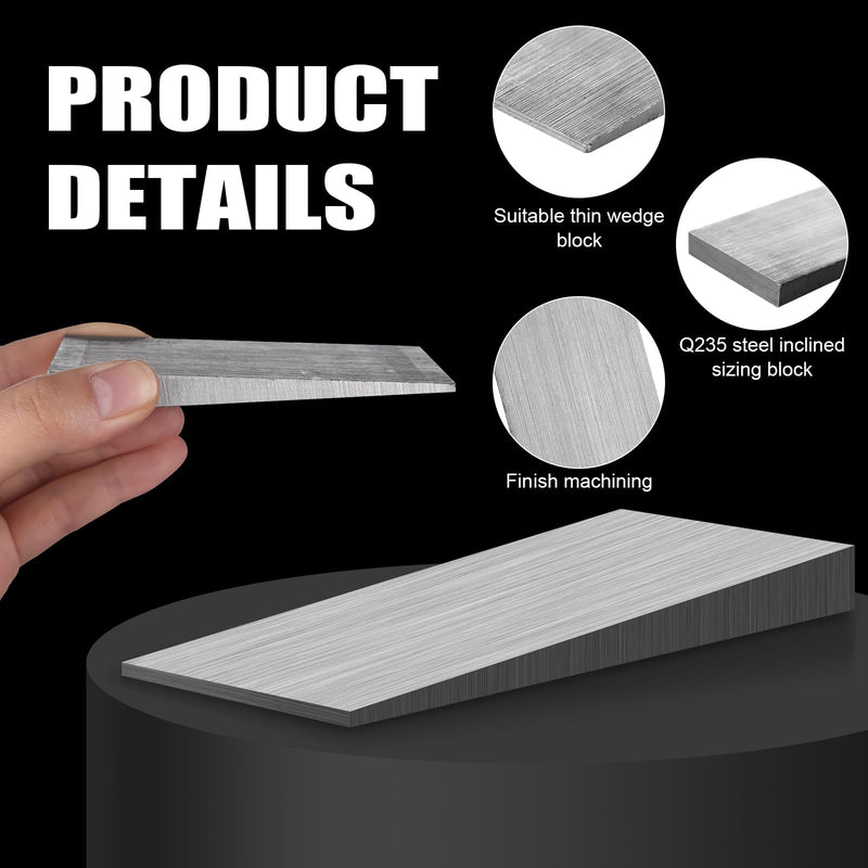 [Australia - AusPower] - 2 PCS Flange Wedge 4 x 2 Inch Beveled Washers Right Angle Wedges Steel Silvery Spreading Triangle Wedges Metal Shims Tool Sets Underpinning Wedges Tapered Wedges for Lathe Welding Machine Equipment 
