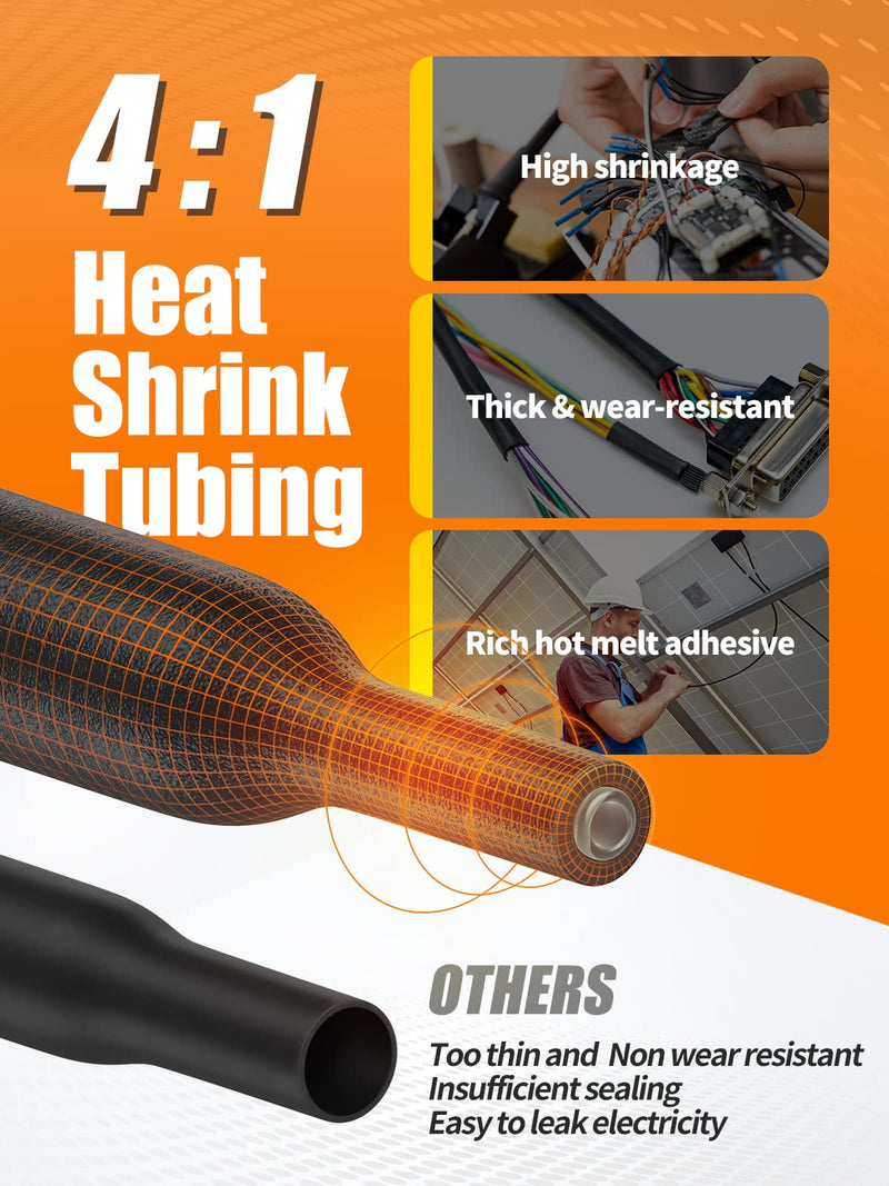 [Australia - AusPower] - Eventronic 4:1 Heat Shrink Tube with Adhesive, 90 mm, Extra Long, IP68 Heat Shrink Tube, Waterproof, Pack of 100, Double Wall for Electrical Insulation and Cable Connectors, High Load Capacity, Never 100 Stück, 90mm 