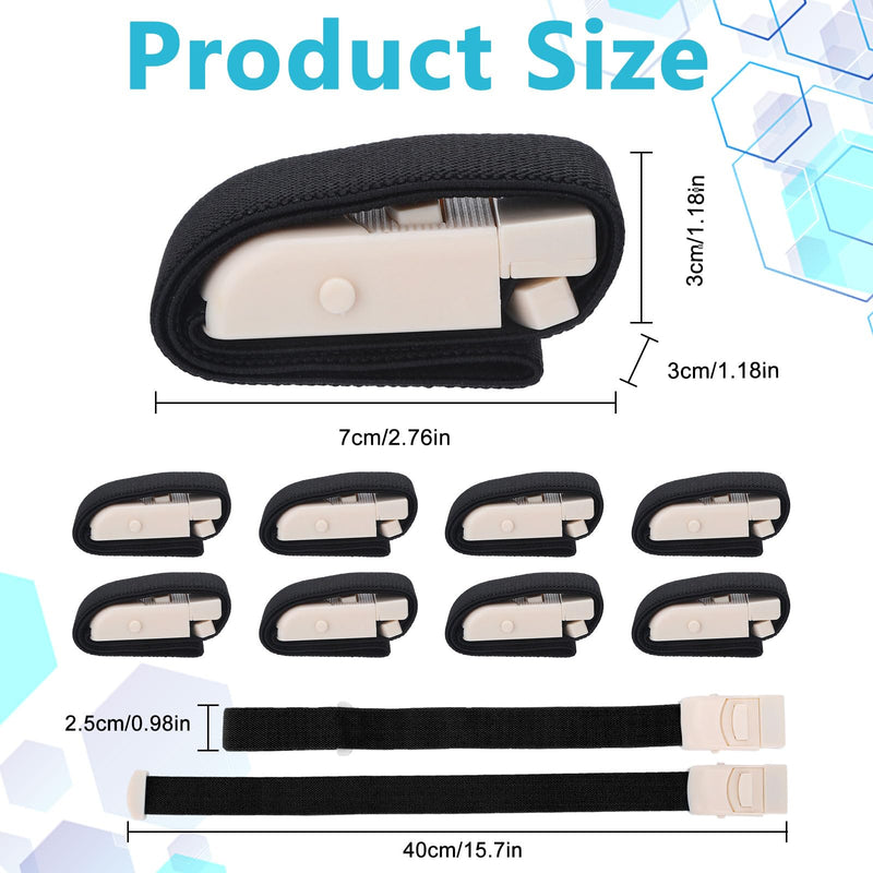 Pack of 8 Storage Tubes, Blood Removal Tube, Highly Flexible Tourniquet, Elastic for Medical Nurse Tourniquet for Camping, Hiking, Outdoor Sports (Black) black
