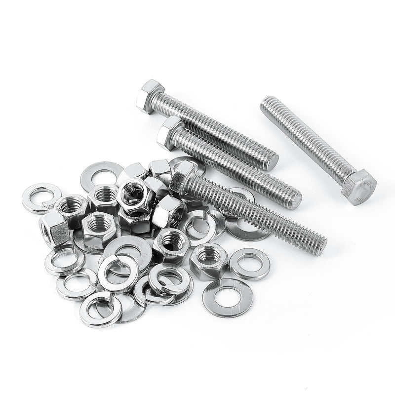 [Australia - AusPower] - (5Set)1/2-13 x 3" Complete set Hex Head Screw Bolts,Nuts,Fender Flat washers,Split Lock Washers,Fully Threaded, Stainless Steel 18-8?304?, Bright Finish. (5Set)1/2-13 x 3" 