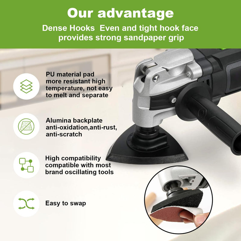 [Australia - AusPower] - Oscillating Tool Sanding Pad for Multitool Oscillating Saw, WENESTR 1-Piece 3-1/8 in Triangle Sanding Pad for Surface Sanding, Mechanical Maintenance Cleaning, Polishing, Deburrin… 1PCS 