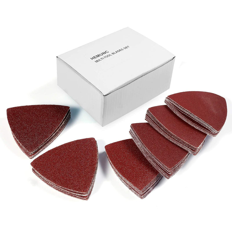 [Australia - AusPower] - Triangle Oscillating Multi Tool Sanding Pads, 60Pcs 3-1/8 Inch Oscillating tool sandpaper for Triangle Multitool Sanding pads assorted 40/60/80/120/180/240 Grits 60PACK SANDPAPER 