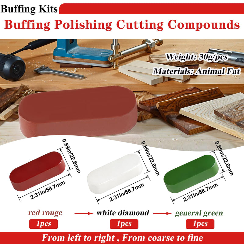 [Australia - AusPower] - Tnisesm 15Pcs Buffing Wheel Kits,Polishing Wheels Buffing Pads for Drill for Metal Aluminum,Stainless Steel, Chrome, Jewelry, Wood, Plastic, Ceramic, Glass,etc 15 