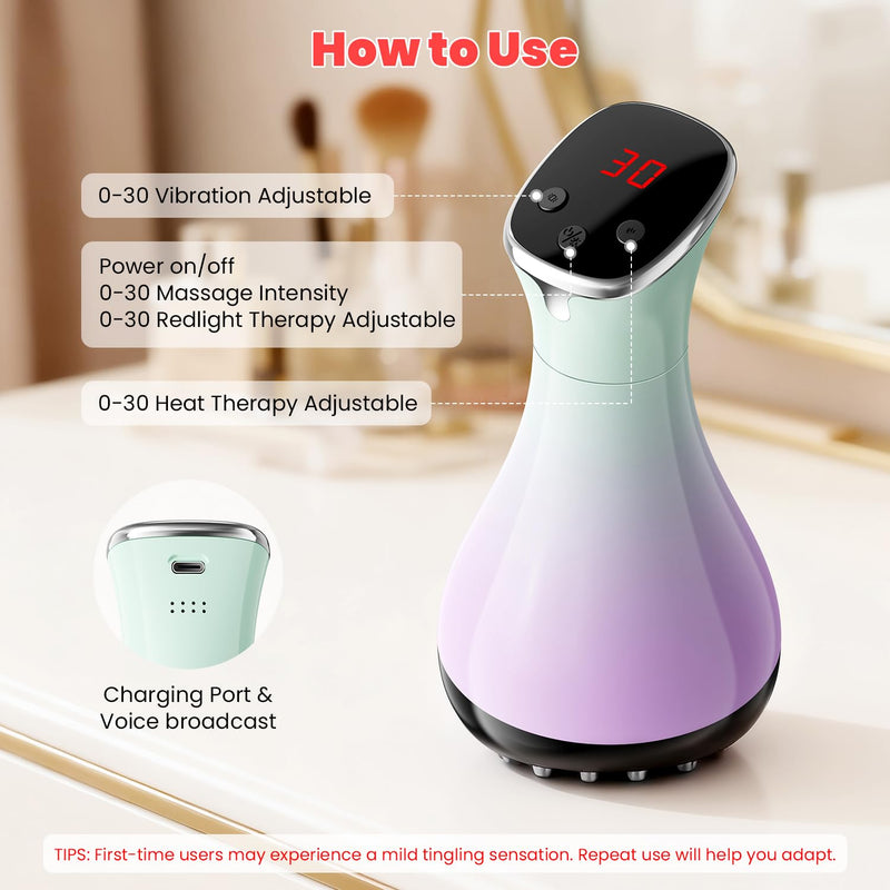 [Australia - AusPower] - Lymphatic Drainage Massager, Anti-Cellulite Massager For Body Cellulite and Thigh & Belly Stretch Marks Reduction, Handheld Massage tools for lymphedema & lipedema, Sciatica Nerve pain relief Devices Colorful 