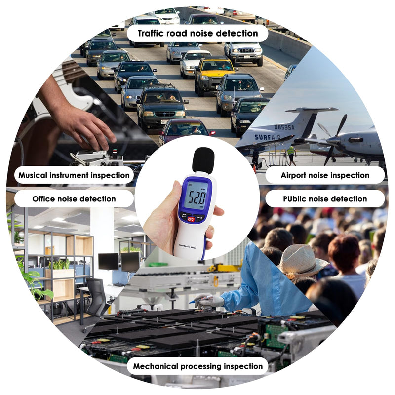 [Australia - AusPower] - Decibel Meter Wireless Sound Decibel Meter with App Data Logging Bluetooth Portable Sound Level Meter 0~130dB High Accuracy SPL Meter for Classroom, Office, Home and etc. Bluetooth Sound Level Meter 