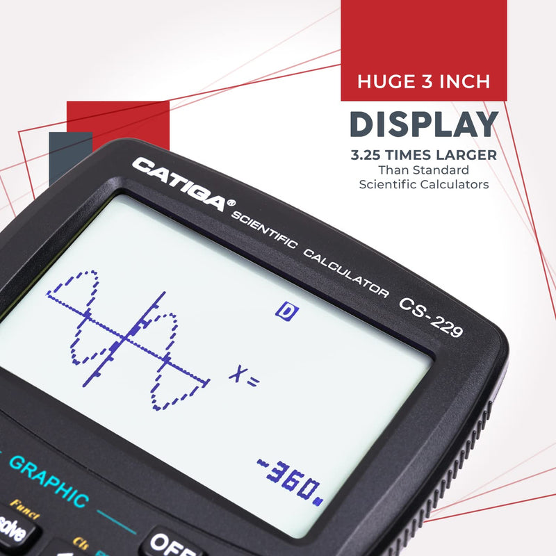 [Australia - AusPower] - CATIGA Scientific Calculator with Graphic Functions - Multiple Modes with Intuitive Interface - Perfect for Students of Beginner and Advanced Courses, High School or College 1) Black 