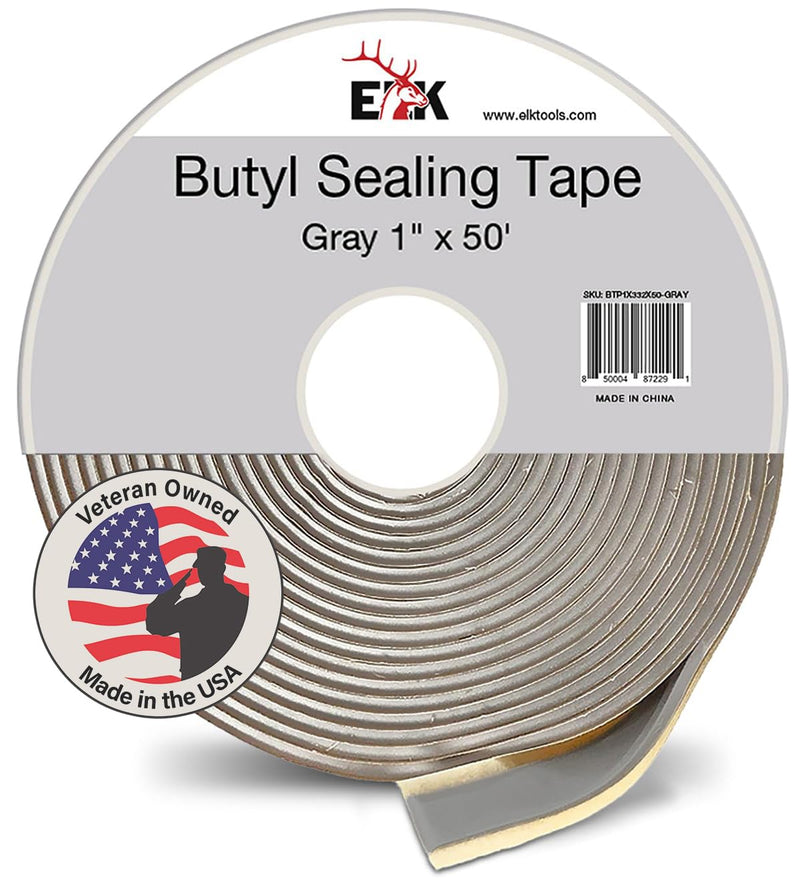 ELK Butyl Seal Tape - 1 Inch x 50 Feet - Weather Resistant, Strong & Durable - Ideal for Crawl Space, Windows, RVs, Boats, Automotive and Roof Repair
