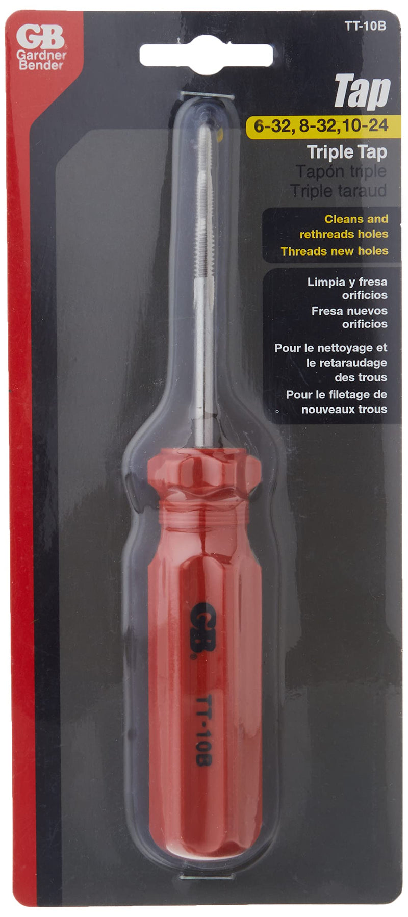 [Australia - AusPower] - Gardner Bender TT-10B Electricians Tapping and Rethreading Tool, 3 Tap Sizes 6-32, 8-32, & 10-24 