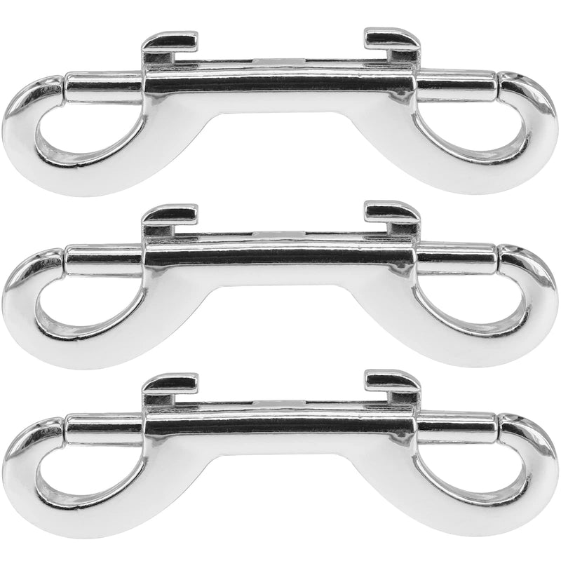 [Australia - AusPower] - 3 Pack Zinc Alloy Double Ended Snap Hooks Bolt Snaps, VEMNI Double Sided Trigger Chain Metal Clip Key Holder for Water Bucket Dog Leash Feed Buckets (3) 3 