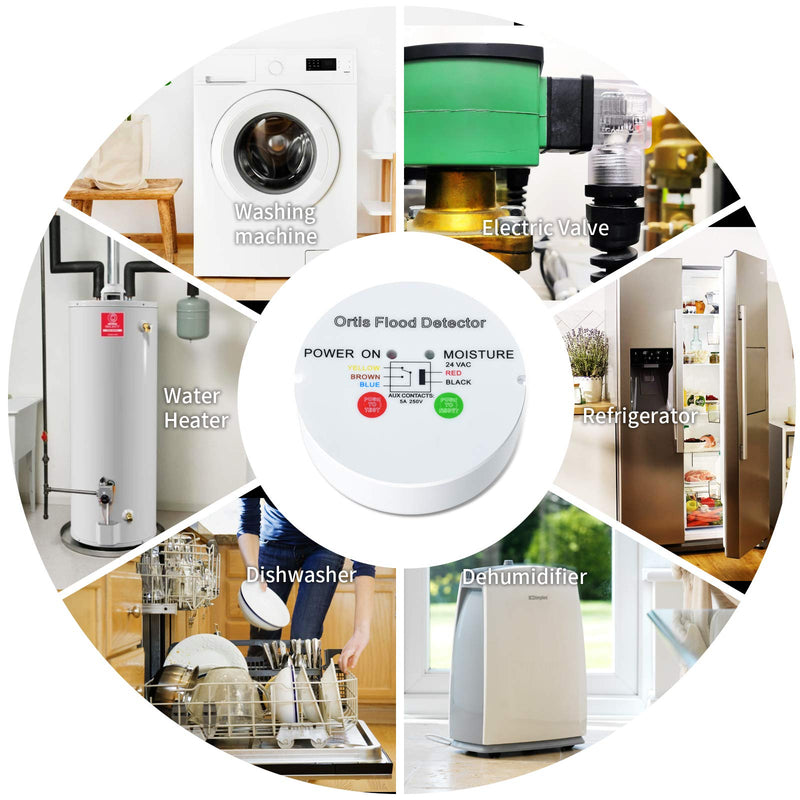 [Australia - AusPower] - Water Leak Detector, Ortis Water Sensor Alarm Flood Detector, Automatically Turn Off Flood Source When Sensing Moisture to Prevent Water Damage 