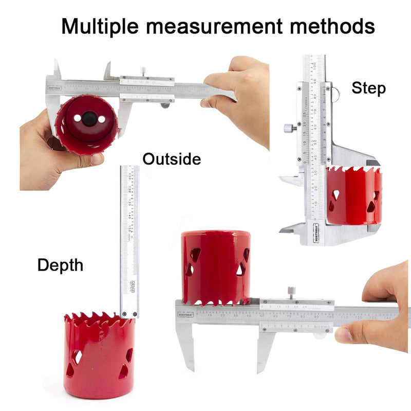 [Australia - AusPower] - NORTOOLS Professional Stainless Steel Vernier Caliper for Inside, Outer, Depth and Step Measurements, 6 Inch/150 mm/0.001"/0.02 mm - Strictly QC PC for PC Einheitsgröße Set 3 