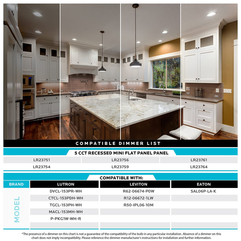 LUXRITE 6 Inch Ultra Thin LED Recessed Light with J-Box, 12W, 5 Color Options 2700K | 3000K | 3500K | 4000K | 5000K, Dimmable Wafer Light, 1000 Lumens, Brushed Nickel, Energy Star, IC Rated Brushed Nickel Trim 1 Count (Pack of 1)