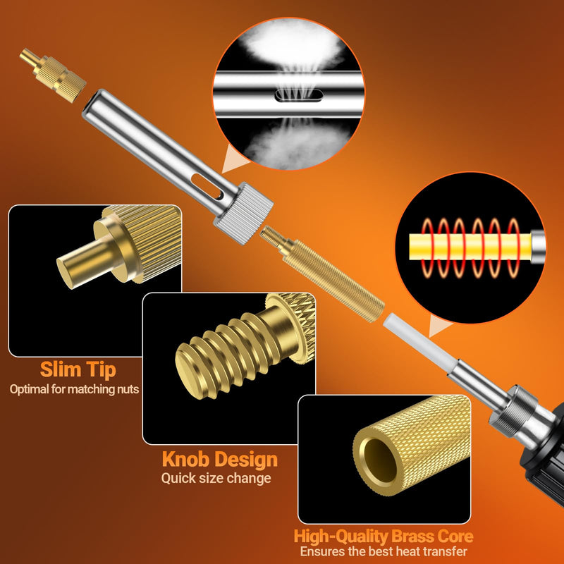 [Australia - AusPower] - Preciva Threaded Inserts Set, 300Pcs Heat Set Inserts with M2 M3 M4 M5 M6 M8 Insert-Tip, 100W Digital Soldering Iron, Holder and Tweezer, for 3D Printer Parts or Plastic Parts 