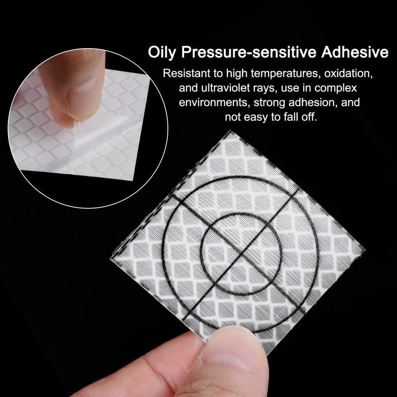 HARFINGTON 100pcs Survey Reflector Sheets 40x40mm Self-Adhesive Reflective Tape Survey Target Mark for Total Stations, White 100 40mm x 40mm