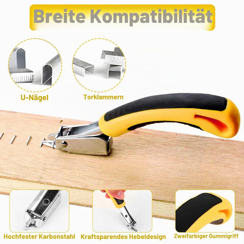 Set of 4 Staple Remover with Tack Puller Tool, Upholstery Construction Nail Puller Remover Tool, Upholstery Stapler - Rubber Handles