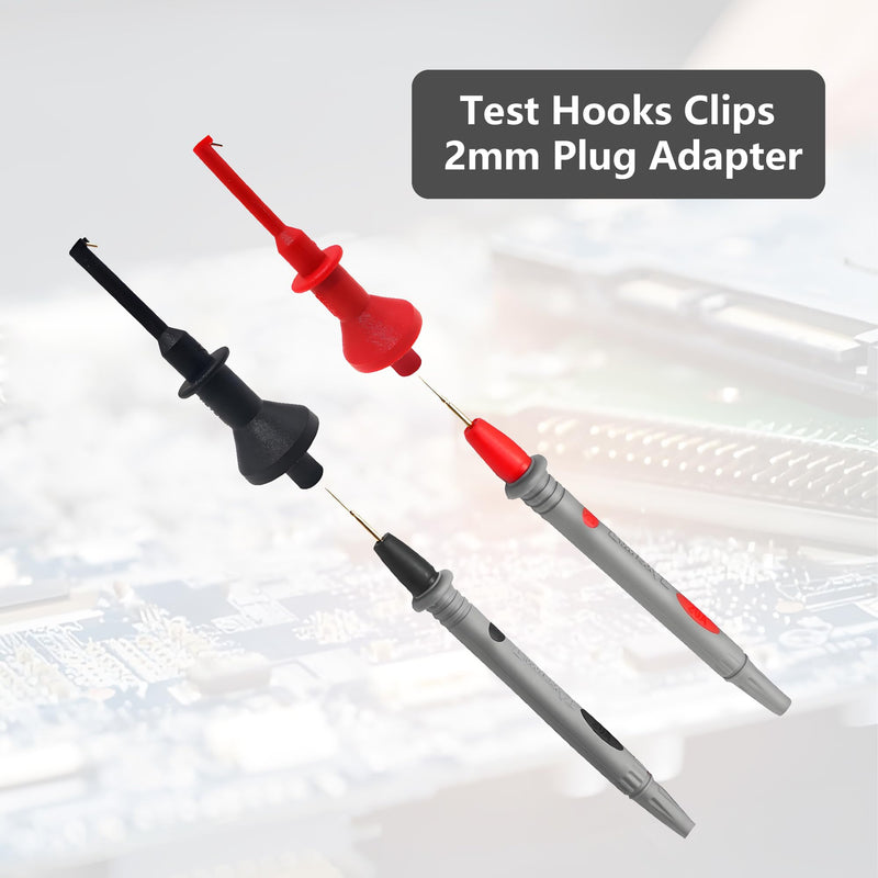 [Australia - AusPower] - 2Pcs Test Hooks Clips, Multimeter Leads Hooks,Multimeter Test Lead Kit Mini Test Hook Clip for 2mm Plug Test Probe Electronic Testing IC Grabber 
